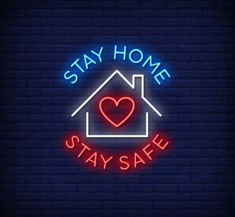 Неоновая надпись Stay Home