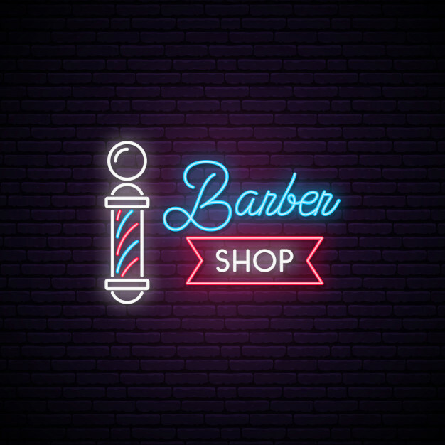Неоновая вывеска Barbershop