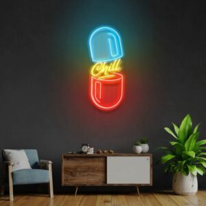 Неоновая вывеска «Таблетка Chill»